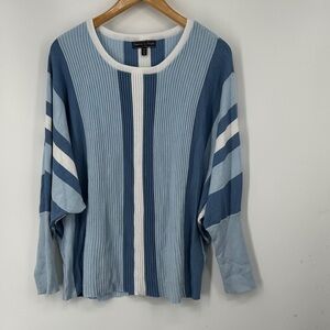 Striped Long Sleeve Top in Blue and White